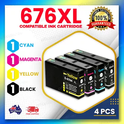 4x Compatible Ink Cartridge 676 676XL For Epson Workforce Pro WP4530 WP4540 • $23.50