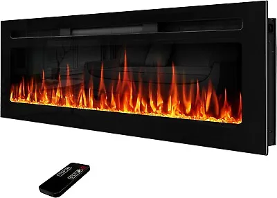 Upesitom 60  Electric Fireplace Inserts Wall Mounted Or Recessed Inserts Mirro • $240