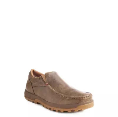 Men's Brown Full-Grain Leather Round Moc Toe Casual Shoes-5 Day Delivery • $84