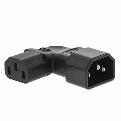 IEC 320 C13 Female To C14 Male 90° Left Angled Outlet Power Adapter UK • £6.92