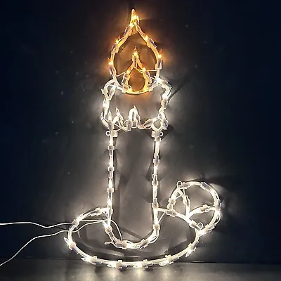 $24.97 • Buy Christmas Silhouette Lighted Holiday Candle Plug In Hanging Window Decoration