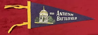 Vintage Antietam Battlefield 11 In Pennant Featuring Maryland Monument Graphic • $24.99