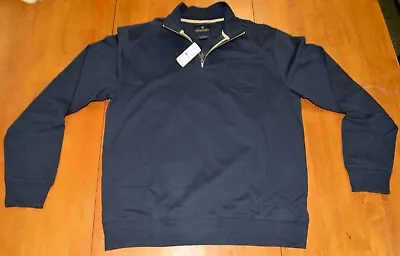 Brooks Brothers Cotton Half Zip Pullover Sweater Navy NWT $128 • $59.99