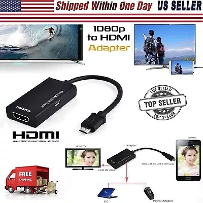 MHL Type-A USB & Micro USB To HDMI Adapter Cable For Android Phone Tablet TV • $6.99