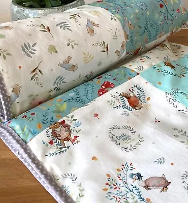 NEW Peter Rabbit Patchwork Quilt Handmade Nursery Gift Idea • £45
