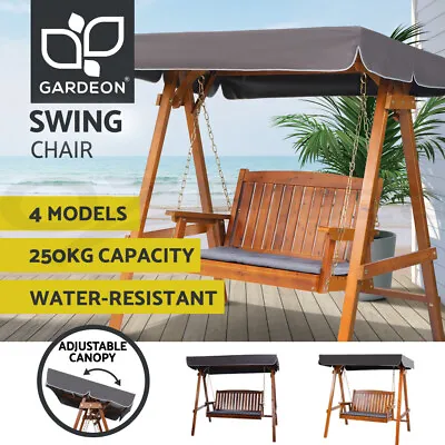 $252.95 • Buy Gardeon Outdoor Swing Chair Wooden Furniture Patio Garden Bench Seat Canopy