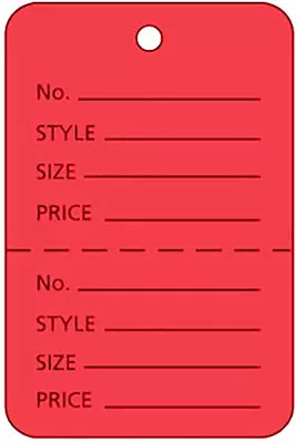 180 Perforated Tags Price Sale 1 ¾  X 2 ⅞” Two Part Red Coupon Pricing Unstrung • $10.95