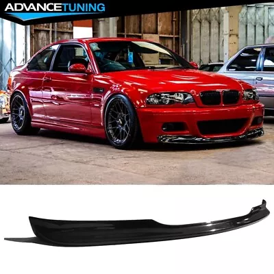 For 01-06 BMW E46 M3 CSL Style Unpainted Black PU Front Bumper Lip Chin Spoiler • $134.99