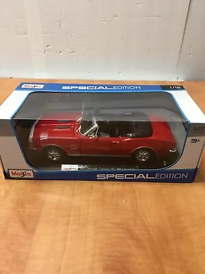 Maisto Special Edition 1967 Chevrolet Camaro RS/SS 396 Convertible Red 1:18 NIB • $29.99