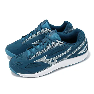 Mizuno Sky Blaster 3 Wide Teal Blue White Men Unisex Badminton Shoes 71GA2345-12 • $80.28