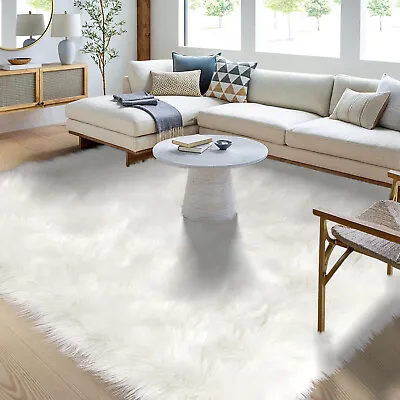 Latepis Faux Fur Sheepskin Area Rugs Soft Shaggy Carpet For Living Room Bedroom • $186.99