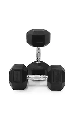 17.5 Kg Body Iron Commercial Rubber Hex Dumbbell Pair • $122.50