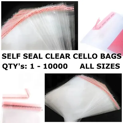 £243.99 • Buy Clear Cello Bags Cellophane Self Seal Large Small For Sweet Card Craft Party OPP
