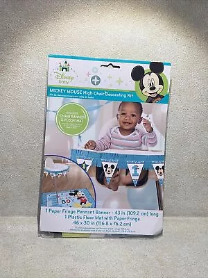 Disney Baby Mickey Mouse 1st Birthday High Chair Decorating & Banner Floor Mat • $17.99