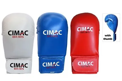 Cimac Karate Mitts With Thumb Sparring Karate Gloves Competition Punch Mitts • £15.99