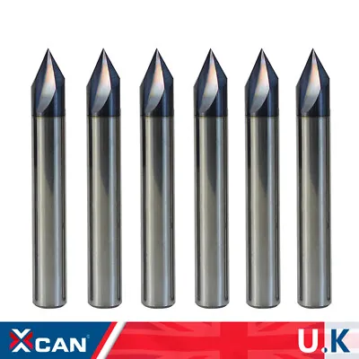 3Flute V-Carbide Chamfer End Mill 60Degree Milling Cutter Metal Cutting Tool Bit • £8.21