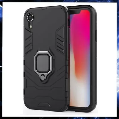 For APPLE IPHONE XR 61  ARMOR CASE WITH STAND RING MAGNETIC HOLDER SHOCKPROOF • $14.75