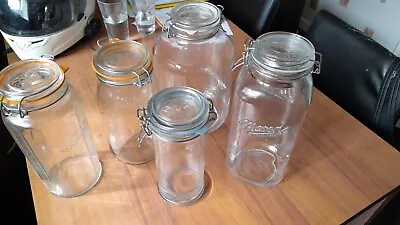 Lot Of Various Sized Mason Jars Kilner Fida Mason Storage Ingredients Drinks • £40