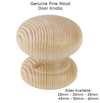 £6.49 • Buy Genuine Pine Wood Door Knobs Wooden Drawer Cupboard Cabinet
