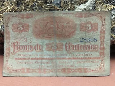 Mexico 5 Centavos Bono De Guanajuato Revolution Paper Money Currency Cat#M1655 • $45