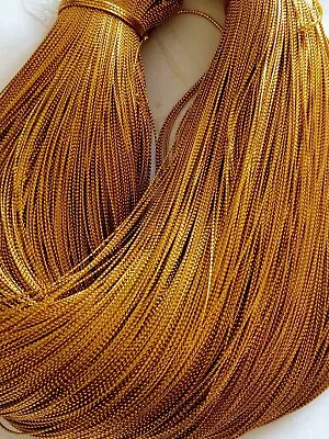 10m Deep Golden Metallic Thread Cord String 0.8mm Thick Craft Gift Wrap Hang Dec • £1.99