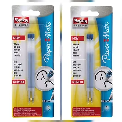 £5.92 • Buy Mate Replay Premium Erasable Rollerball Pen Refills Blue Ink 2 Pack ( 4 REFILLS)