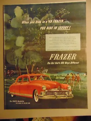 1949 FRAZER Manhattan The Car 103 Ways Different Vintage Print Ad • $6