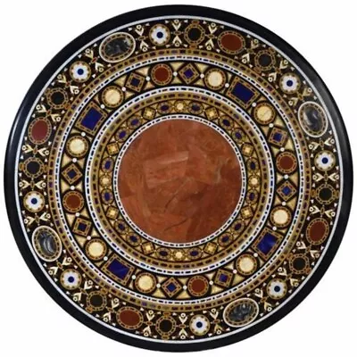 Black Marble Inlay Coffee Tabletop Dining Tabletop Handmade Furniture • $1699