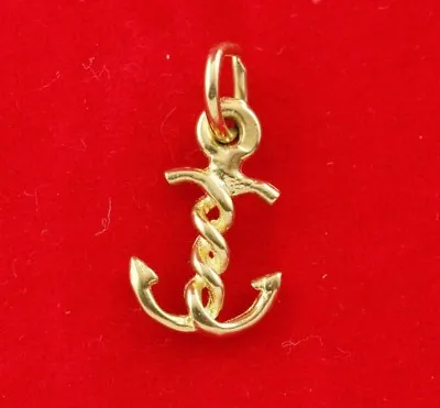 NEW 9ct Yellow Gold Anchor Charm Pendant Nautical Strength Sea Ocean Sail Brave  • $58