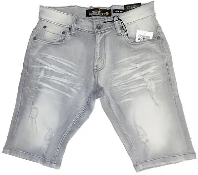 Men's Copper Rivet Grey Washed Denim Shorts • $24.95