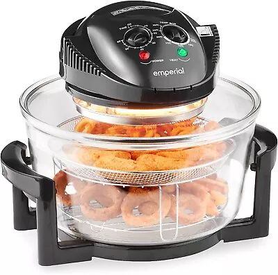 Emperial 17L Halogen Convection Oven Cooker Air Fryer With Extender Ring Black  • £29.99