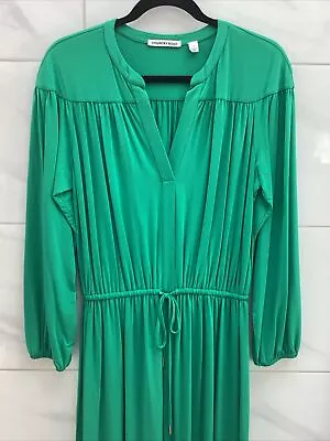 COUNTRY ROAD W2020 Emerald Green Long Sleeve Flowy Jersey Maxi Dress Sz S EUC • $30