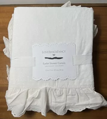 New Pottery Barn LoveShackFancy Scallop Ruffle Shower Curtain • $69