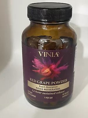 VINIA Clinically-Backed Blood Flow Superfood From Red Grapes 90 Caps  FULL SIZE! • $109.99