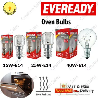 Oven Cooker Appliance Bulb 300°C Universal Lamp Light 15W 25W 40W 240V E14 SES • £18.99