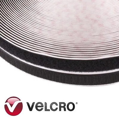 High Quality BLACK SELF ADHESIVE HOOK & LOOP TAPE ROLL Brand VELCRO® 20mm X 25m • £42.06