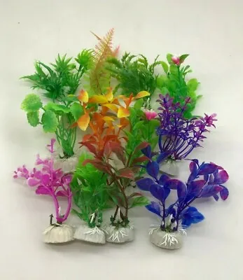 $9.25 • Buy Lot Of 10 - 4  Mix Artificial Plastic Decoration Aquarium Plant For Fish Tank