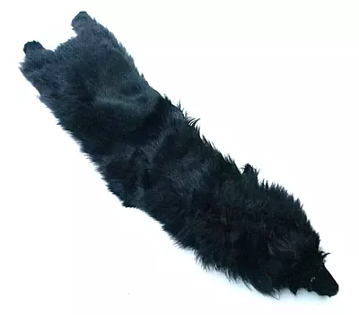 Vintage Black Fox Real Fur Women's Scarf Stole Glass Eyes 34  • $42.47