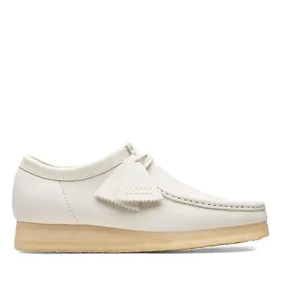 Clarks Originals Mens Wallabee Moccasin White Leather Casual  Shoes • $89.99