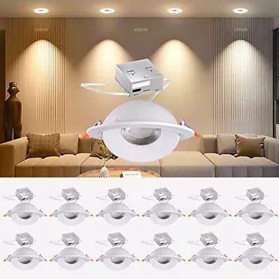 12 Pack Gimbal Led Recessed Lighting 6 Inch 12w 1200lm 110w Eqv. 360rotation L • $122.94