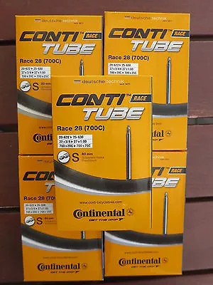 Continental Race 28 Road Bike Tubes 700C 19/25mm 80mm Valve 5 Pack *New* • $56