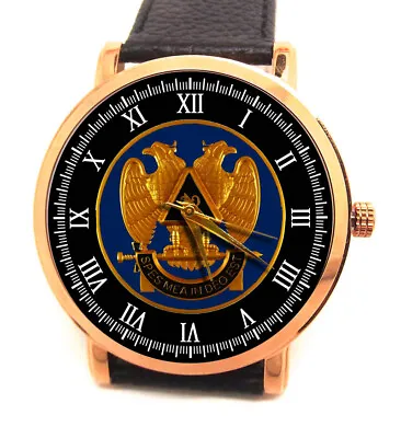 MASONIC SCOTTISH RITE 32nd DEGREE COLLECTIBLE RARE FREEMASONRY ART WRIST WATCH • $119.99