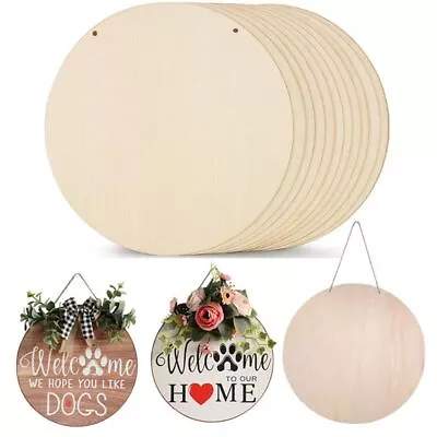 Wooden Tags Party Supplies Blank Plaque Round Wood Pieces Ornament Wood Circles • $15.46