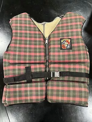 Vintage Stearns Red Plaid Life Jacket Adult Medium Type III Vest • $25