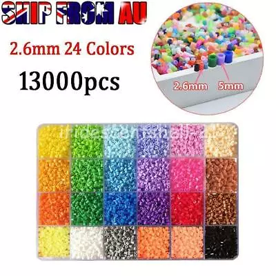 13000x/set For Hama Beads Kit Kids Fun DIY Craft 2.6mm 24 Colours Set Gift Toys • $18.85