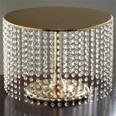 12  Tall Metal CAKE STAND Crystal Pendants Wedding Party Home Decorations SALE • $45.28