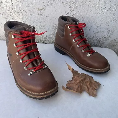 Vintage 90’s Dachstein Brown Leather Mountaineering Hiking Boots Size 10.5 US • $174.99