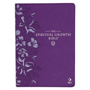 NLT Spiritual Growth Bible---soft Leather-look Purple Floral • $68.22