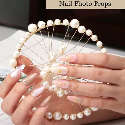 1X Manicure Pearl Nail Art Decoration Board Photo Props Display Tray Access: ❤TH • $6.79