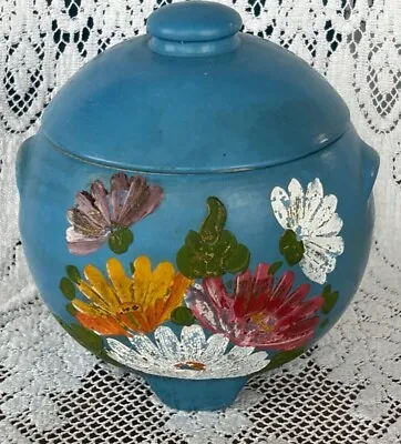 Vintage Ransburg Grease Jar Blue Flowered Excellent Condition • $34.50